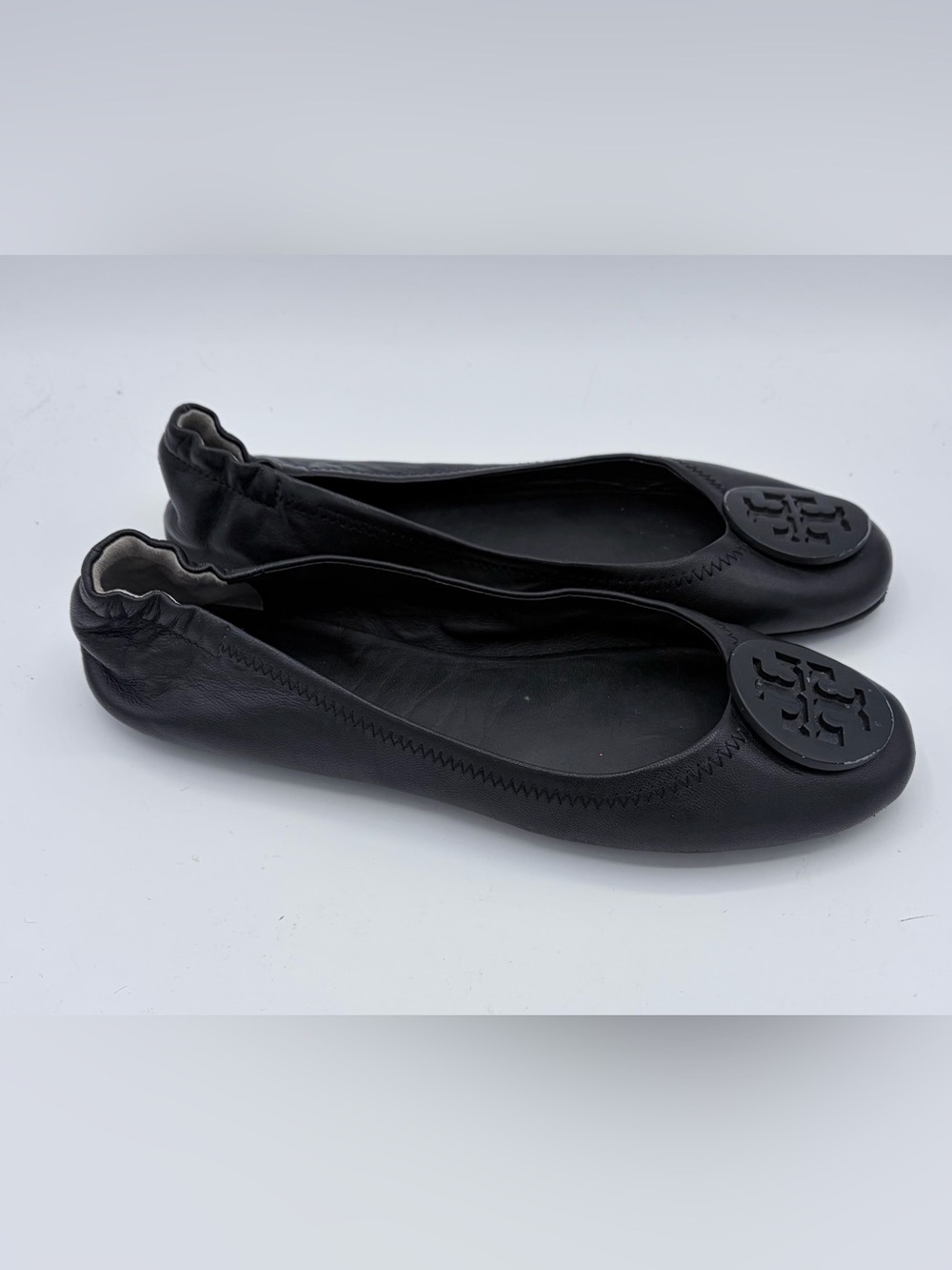 Tory Burch Minnie black travel leather ballet flat women’s 7.5 everyday casual